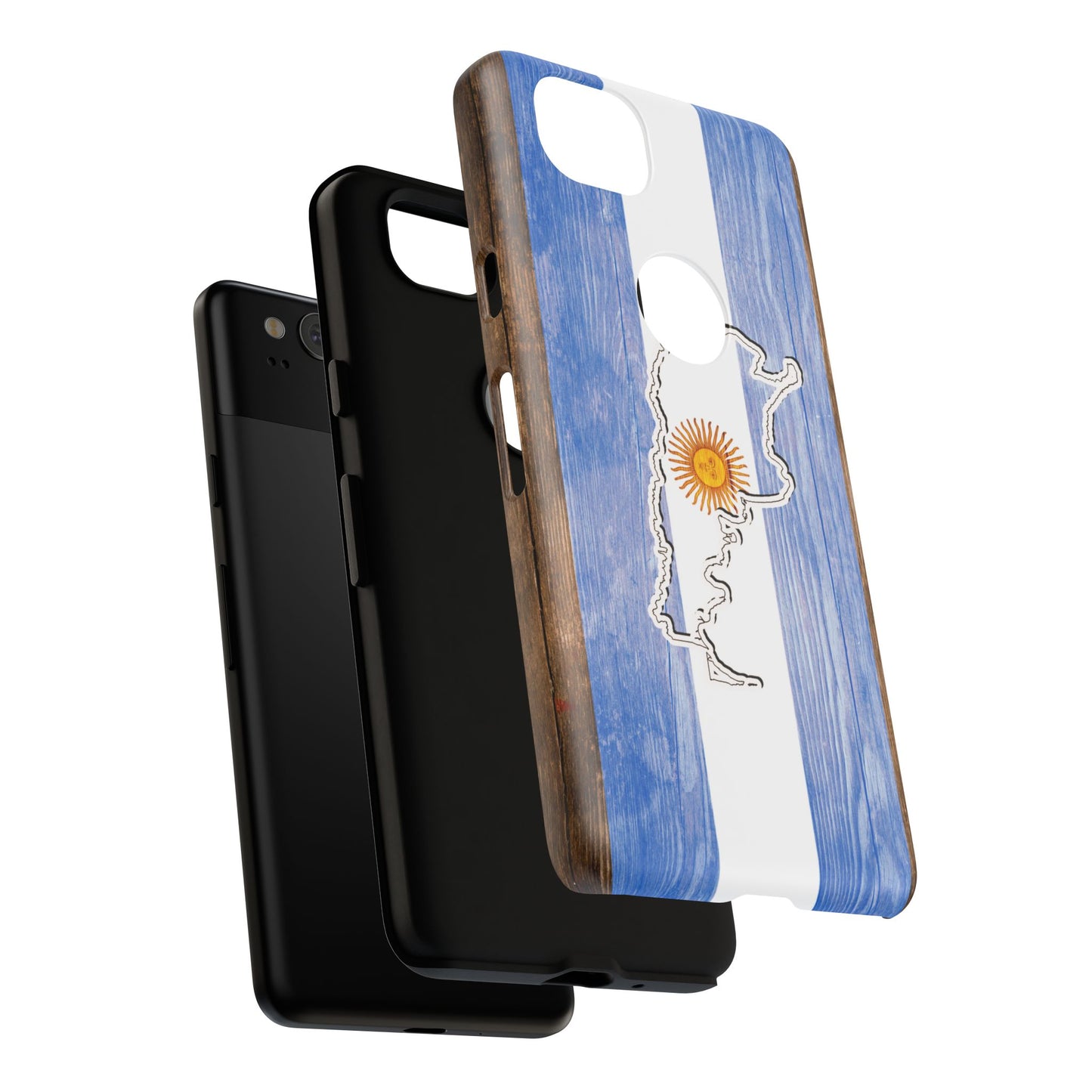 Argentina Flag Phone Case Samsung Tough Protective Cover Argentinean Pride Hard Plastic Map Argentinian Design Argentina Souvenir Wood Design Style
