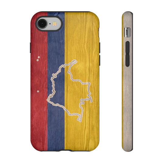 Colombian Flag Map Style iPhone Case Protective Tough Cover Flag of Colombia Samsung Colombian Pride Huawei Hard Plastic Back Colombia Phone