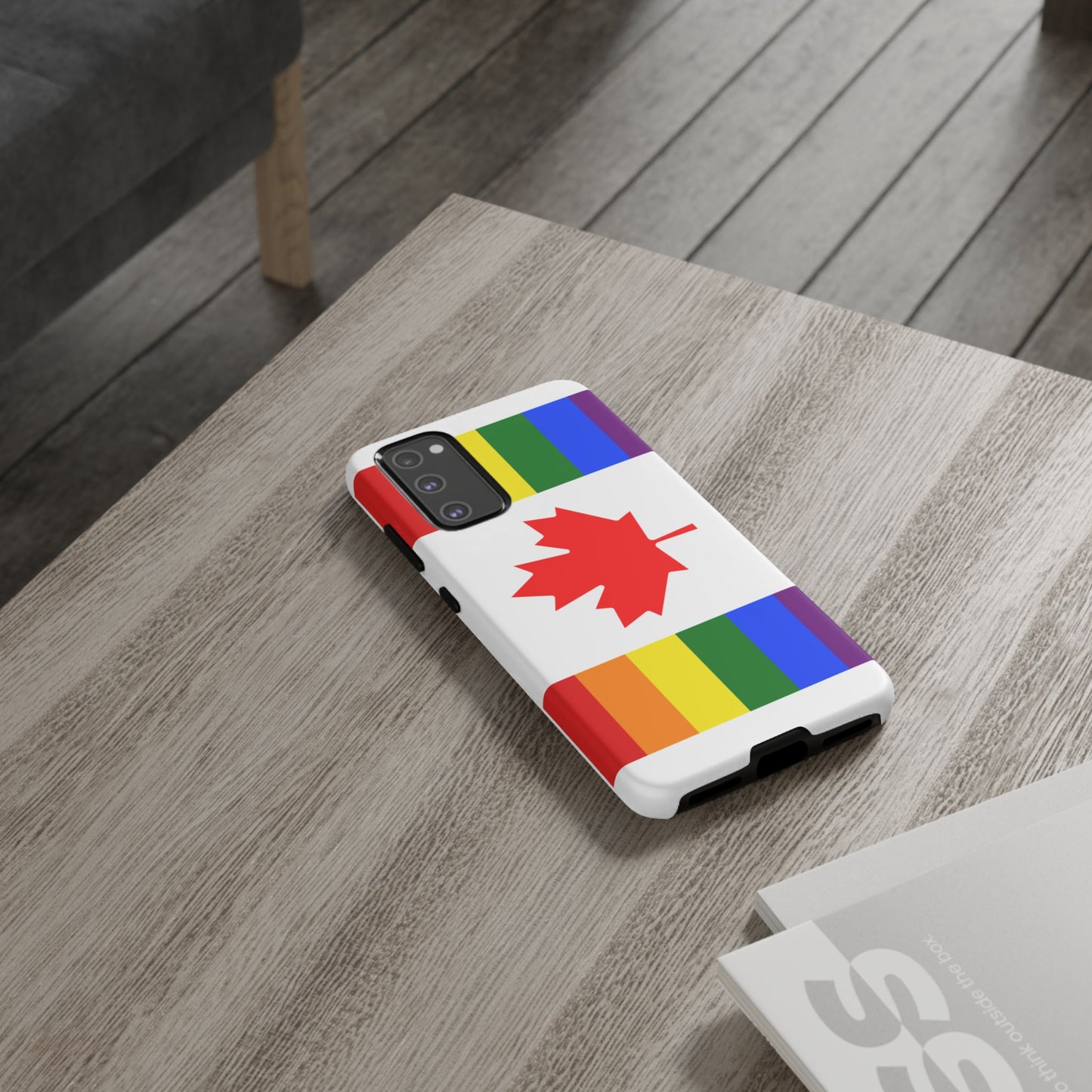 Pride Flag Phone Case -Tough Cases for LGBTQ+ Supporters Canada Theme Rainbow Design Colorful Accessories Birthday Gift