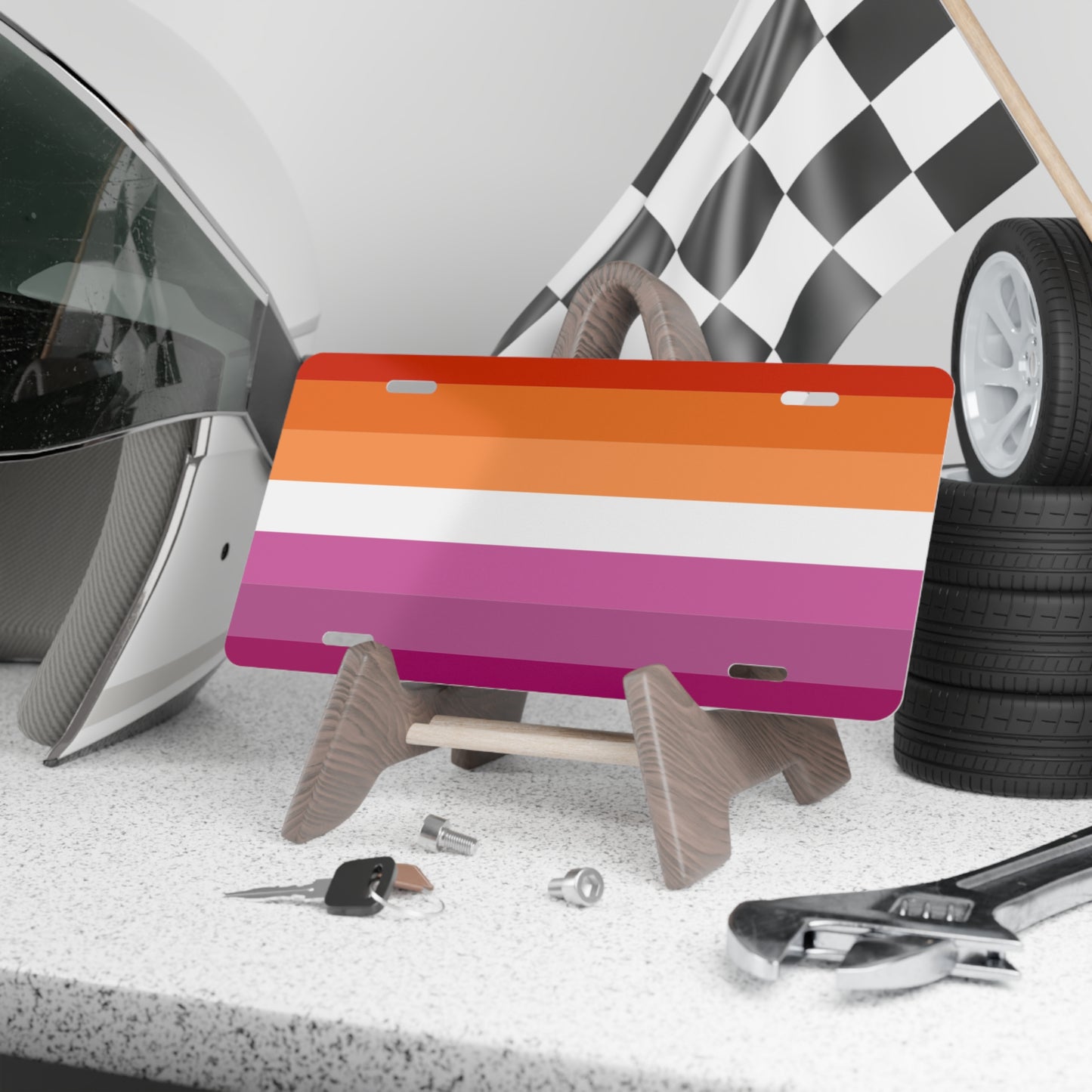 Lesbian Pride License Plate - LGBTQ Car Vanity Tag, Pride Flag Auto Plate, Perfect Lesbian Gift for Cars & Truc