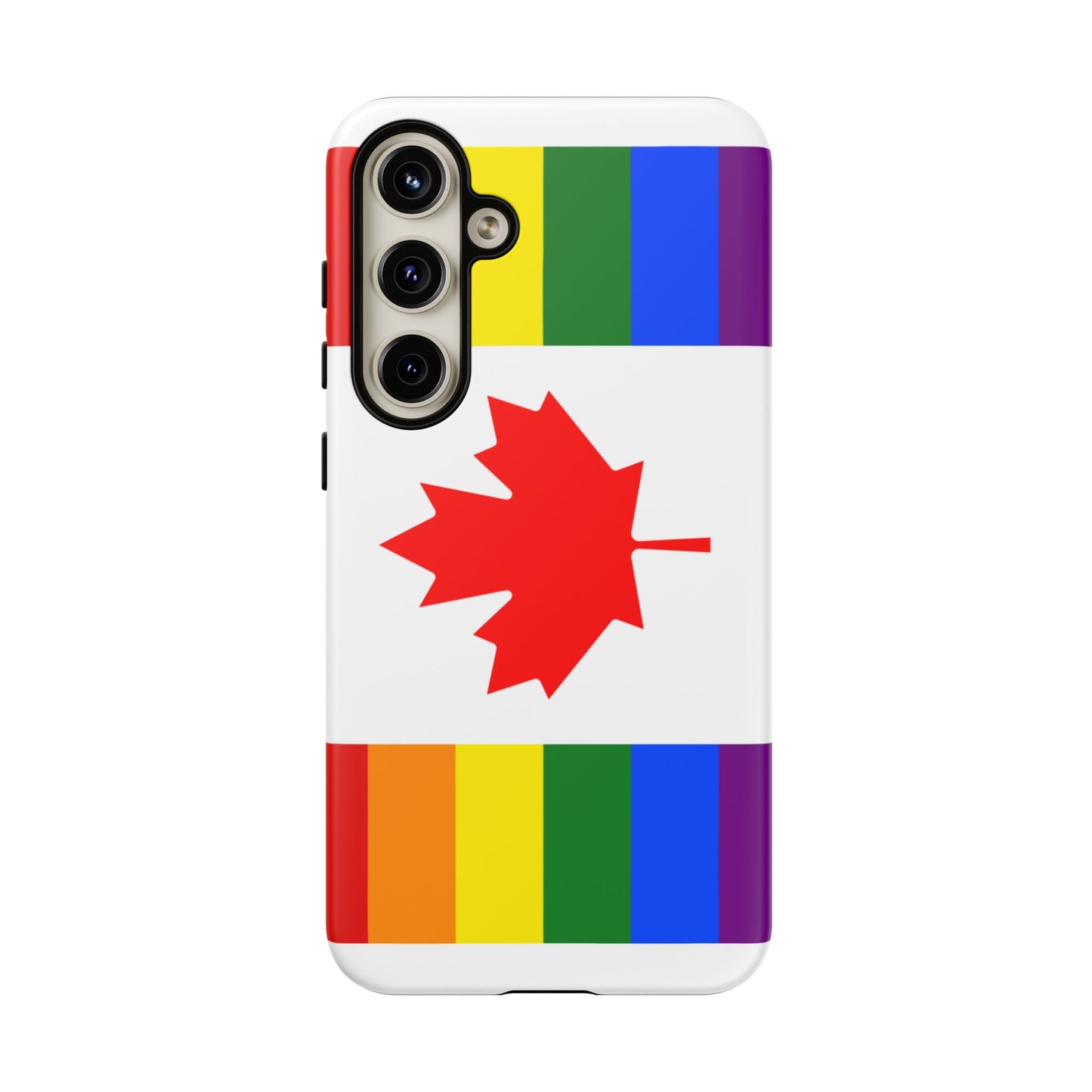 Pride Flag Phone Case -Tough Cases for LGBTQ+ Supporters Canada Theme Rainbow Design Colorful Accessories Birthday Gift