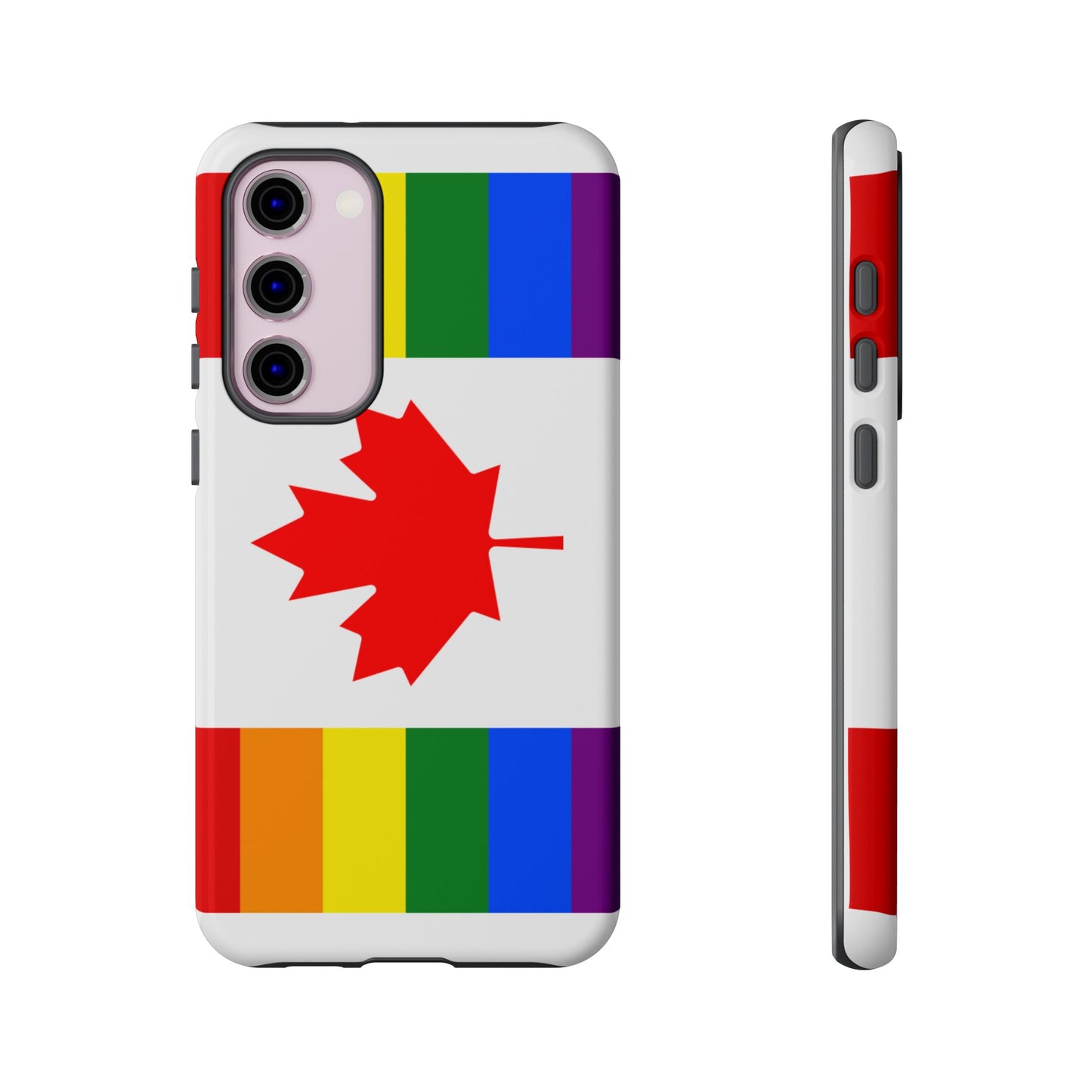 Pride Flag Phone Case -Tough Cases for LGBTQ+ Supporters Canada Theme Rainbow Design Colorful Accessories Birthday Gift