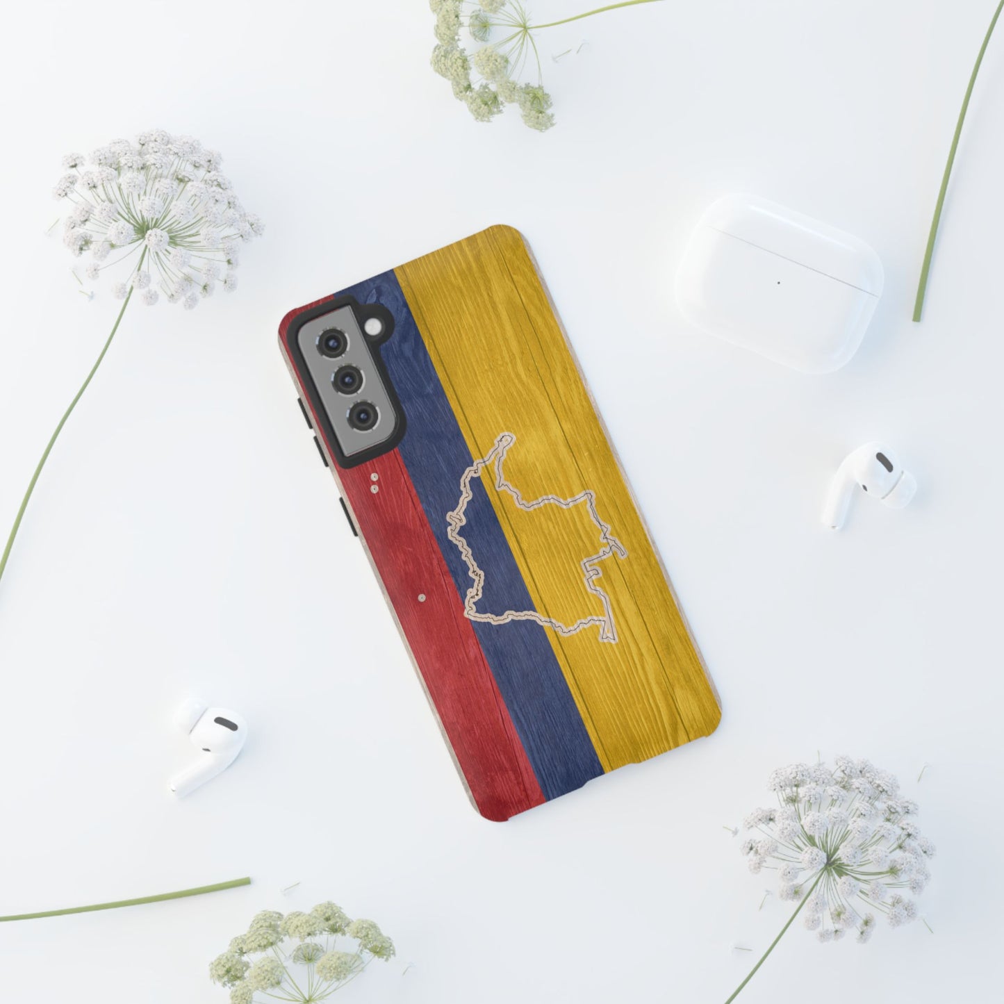 Colombian Flag Map Style iPhone Case Protective Tough Cover Flag of Colombia Samsung Colombian Pride Huawei Hard Plastic Back Colombia Phone
