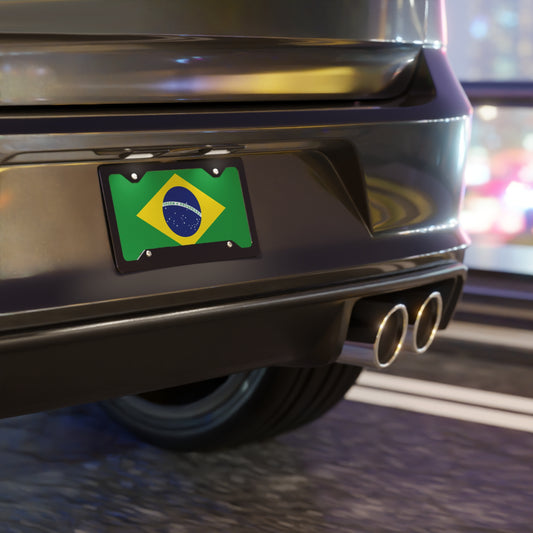 Brazilian Flag Vanity Plate Custom Car Decor Gift Personalized Brazil License Plate Automotive Accessory Car Enthusiasts Brazilian Pride