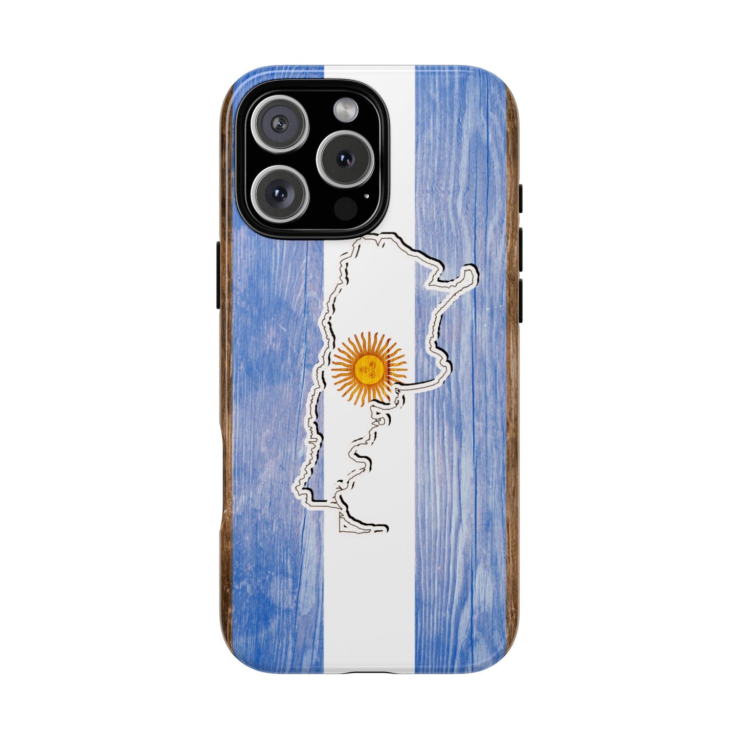 Argentina Flag Phone Case Samsung Tough Protective Cover Argentinean Pride Hard Plastic Map Argentinian Design Argentina Souvenir Wood Design Style