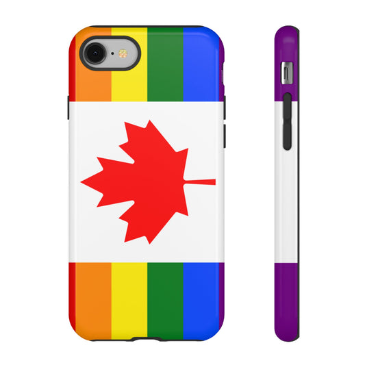 Pride Flag Phone Case -Tough Cases for LGBTQ+ Supporters Canada Theme Rainbow Design Colorful Accessories Birthday Gift
