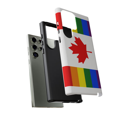 Pride Flag Phone Case -Tough Cases for LGBTQ+ Supporters Canada Theme Rainbow Design Colorful Accessories Birthday Gift