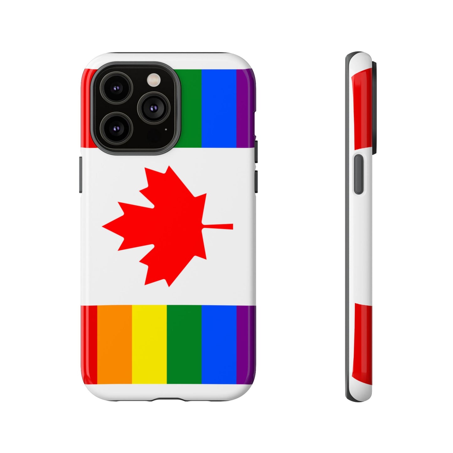 Pride Flag Phone Case -Tough Cases for LGBTQ+ Supporters Canada Theme Rainbow Design Colorful Accessories Birthday Gift