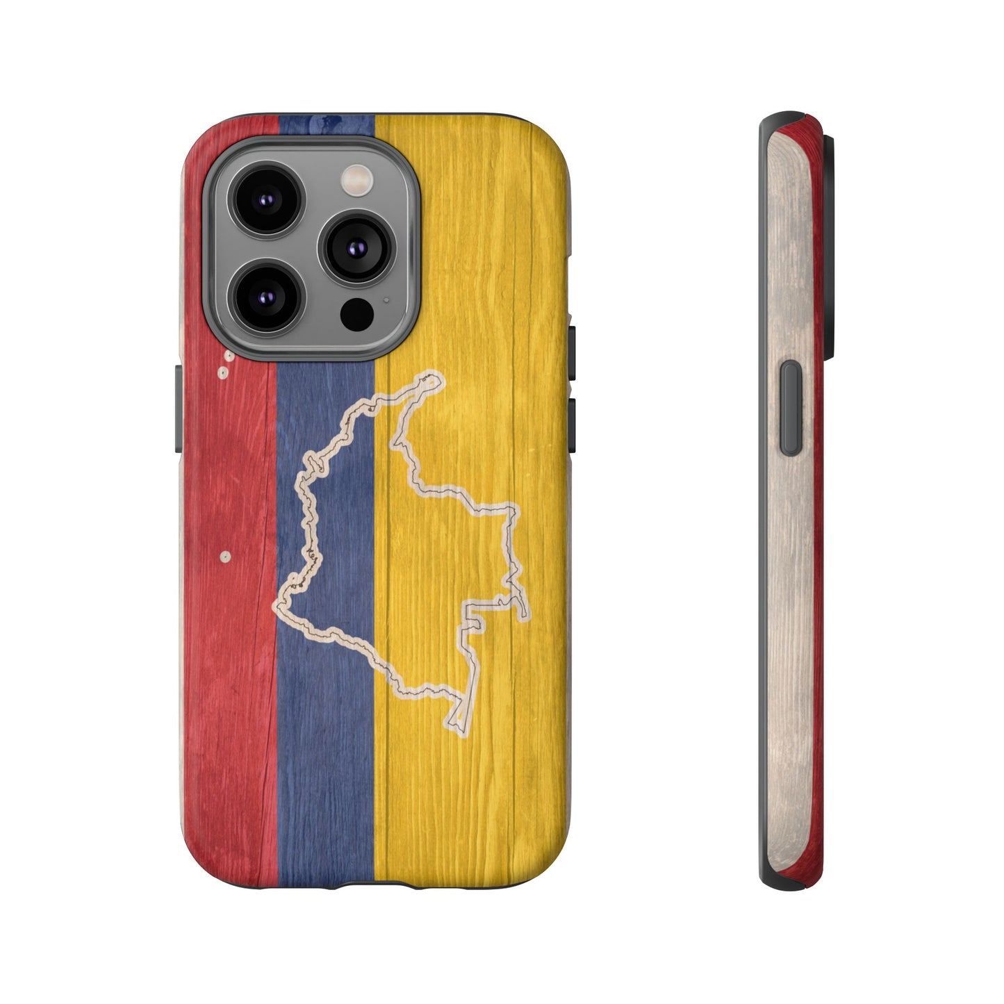 Colombian Flag Map Style iPhone Case Protective Tough Cover Flag of Colombia Samsung Colombian Pride Huawei Hard Plastic Back Colombia Phone