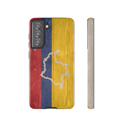 Colombian Flag Map Style iPhone Case Protective Tough Cover Flag of Colombia Samsung Colombian Pride Huawei Hard Plastic Back Colombia Phone