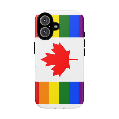 Pride Flag Phone Case -Tough Cases for LGBTQ+ Supporters Canada Theme Rainbow Design Colorful Accessories Birthday Gift