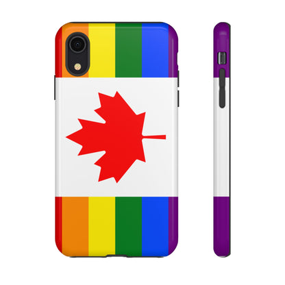 Pride Flag Phone Case -Tough Cases for LGBTQ+ Supporters Canada Theme Rainbow Design Colorful Accessories Birthday Gift