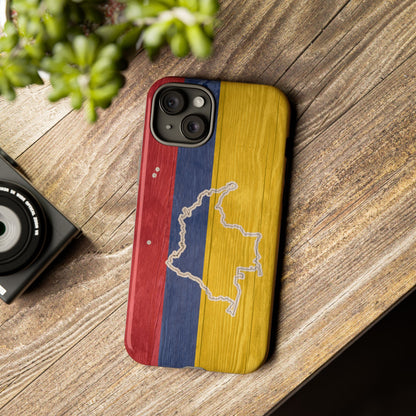 Colombian Flag Map Style iPhone Case Protective Tough Cover Flag of Colombia Samsung Colombian Pride Huawei Hard Plastic Back Colombia Phone
