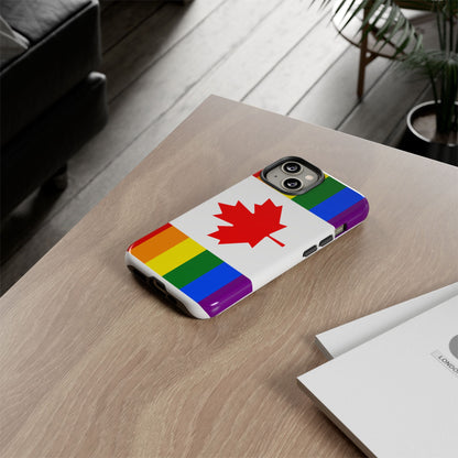 Pride Flag Phone Case -Tough Cases for LGBTQ+ Supporters Canada Theme Rainbow Design Colorful Accessories Birthday Gift