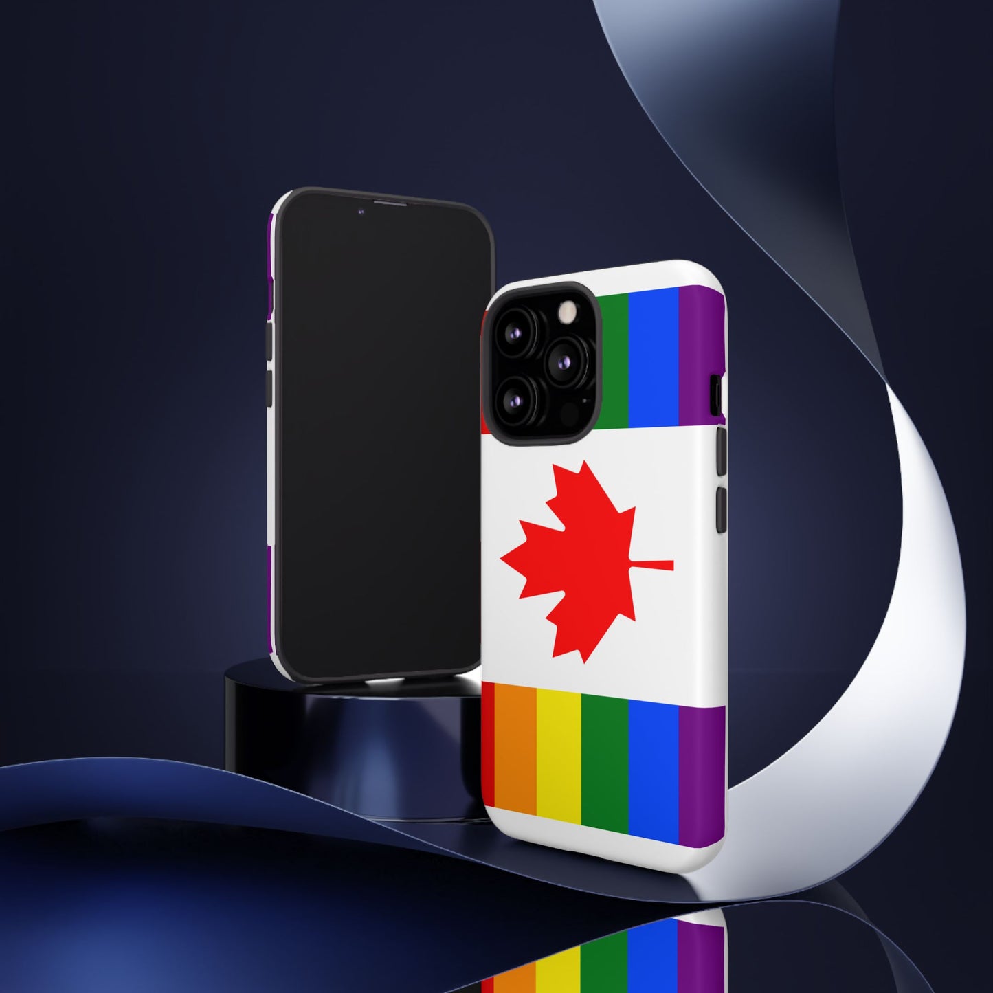 Pride Flag Phone Case -Tough Cases for LGBTQ+ Supporters Canada Theme Rainbow Design Colorful Accessories Birthday Gift
