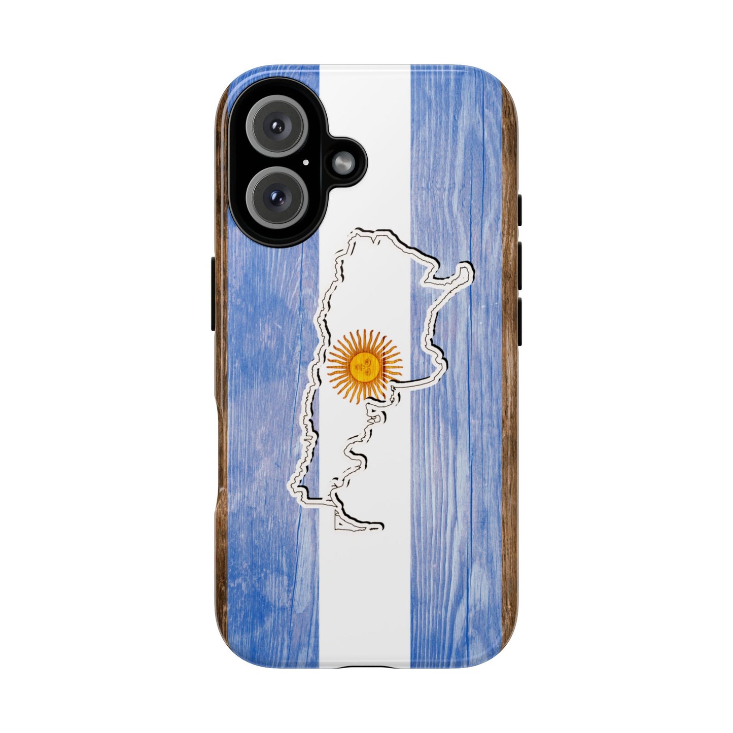 Argentina Flag Phone Case Samsung Tough Protective Cover Argentinean Pride Hard Plastic Map Argentinian Design Argentina Souvenir Wood Design Style