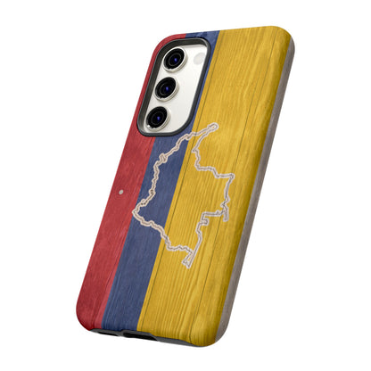 Colombian Flag Map Style iPhone Case Protective Tough Cover Flag of Colombia Samsung Colombian Pride Huawei Hard Plastic Back Colombia Phone