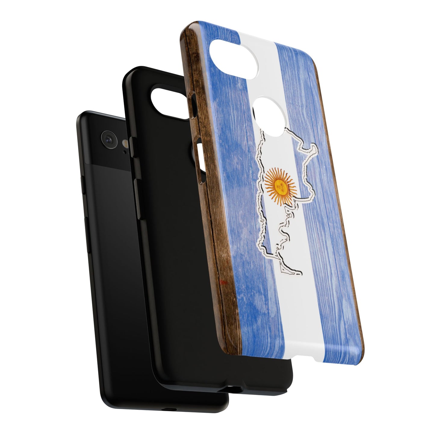 Argentina Flag Phone Case Samsung Tough Protective Cover Argentinean Pride Hard Plastic Map Argentinian Design Argentina Souvenir Wood Design Style