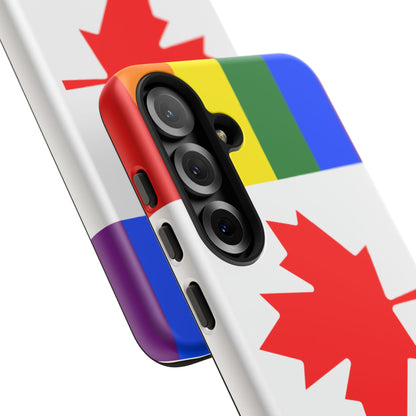 Pride Flag Phone Case -Tough Cases for LGBTQ+ Supporters Canada Theme Rainbow Design Colorful Accessories Birthday Gift