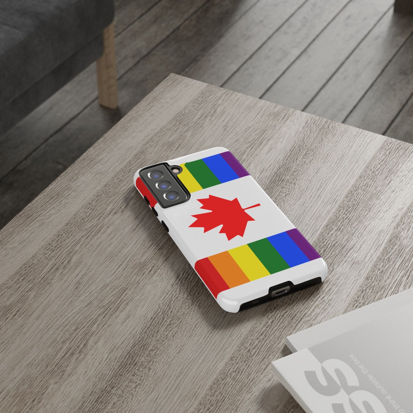 Pride Flag Phone Case -Tough Cases for LGBTQ+ Supporters Canada Theme Rainbow Design Colorful Accessories Birthday Gift