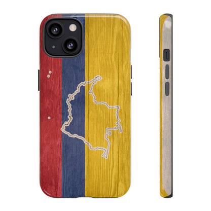 Colombian Flag Map Style iPhone Case Protective Tough Cover Flag of Colombia Samsung Colombian Pride Huawei Hard Plastic Back Colombia Phone