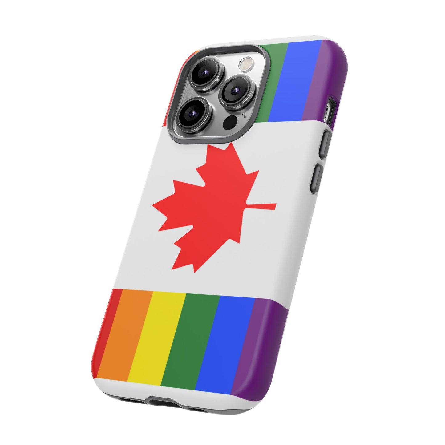 Pride Flag Phone Case -Tough Cases for LGBTQ+ Supporters Canada Theme Rainbow Design Colorful Accessories Birthday Gift