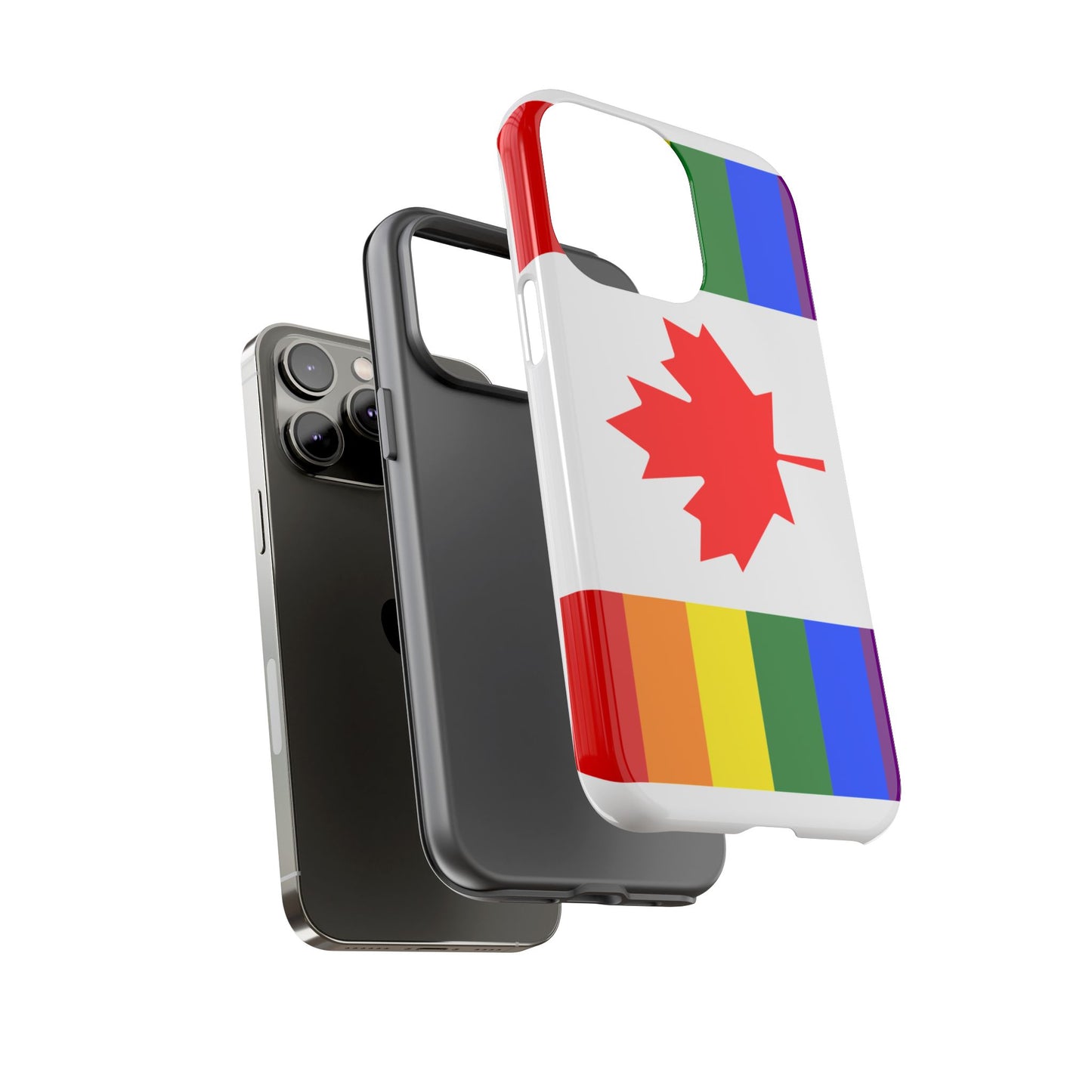 Pride Flag Phone Case -Tough Cases for LGBTQ+ Supporters Canada Theme Rainbow Design Colorful Accessories Birthday Gift