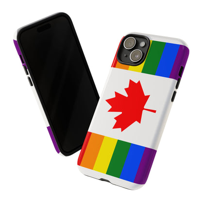 Pride Flag Phone Case -Tough Cases for LGBTQ+ Supporters Canada Theme Rainbow Design Colorful Accessories Birthday Gift