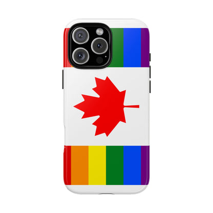 Pride Flag Phone Case -Tough Cases for LGBTQ+ Supporters Canada Theme Rainbow Design Colorful Accessories Birthday Gift