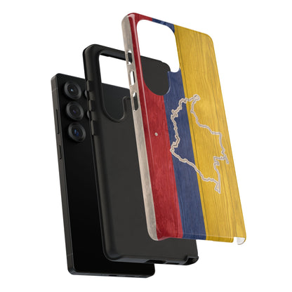 Colombian Flag Map Style iPhone Case Protective Tough Cover Flag of Colombia Samsung Colombian Pride Huawei Hard Plastic Back Colombia Phone