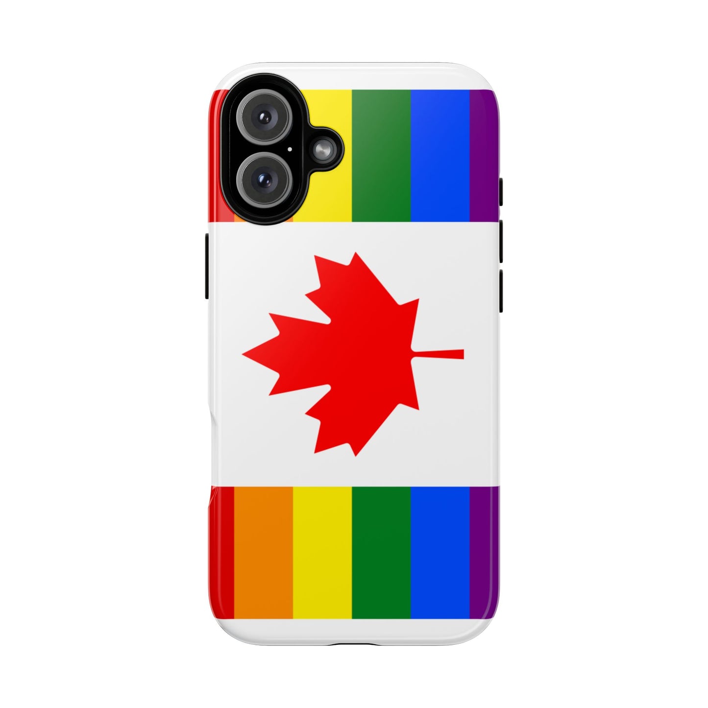 Pride Flag Phone Case -Tough Cases for LGBTQ+ Supporters Canada Theme Rainbow Design Colorful Accessories Birthday Gift