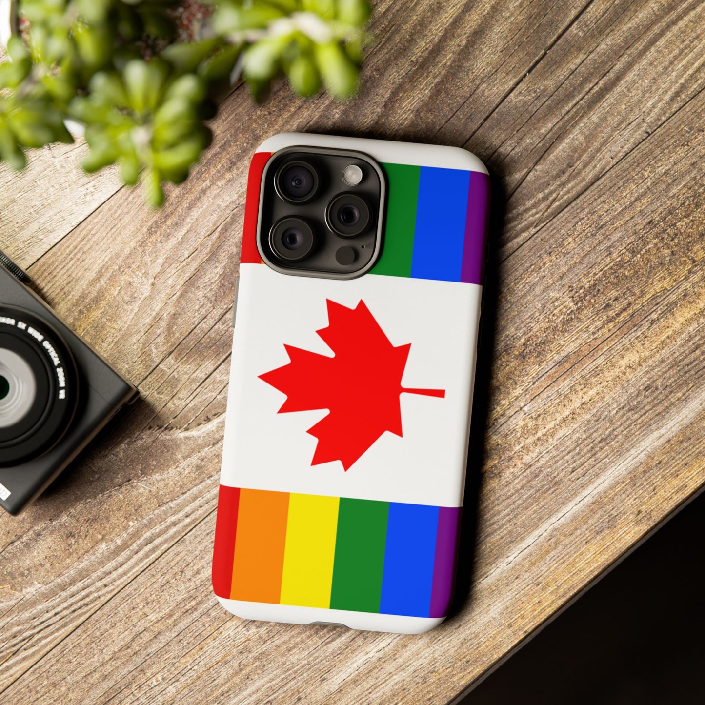 Pride Flag Phone Case -Tough Cases for LGBTQ+ Supporters Canada Theme Rainbow Design Colorful Accessories Birthday Gift