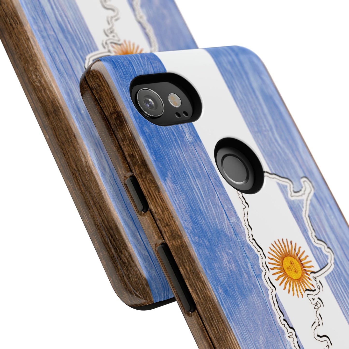 Argentina Flag Phone Case Samsung Tough Protective Cover Argentinean Pride Hard Plastic Map Argentinian Design Argentina Souvenir Wood Design Style