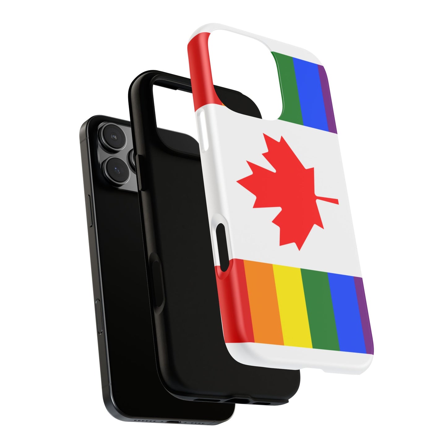 Pride Flag Phone Case -Tough Cases for LGBTQ+ Supporters Canada Theme Rainbow Design Colorful Accessories Birthday Gift