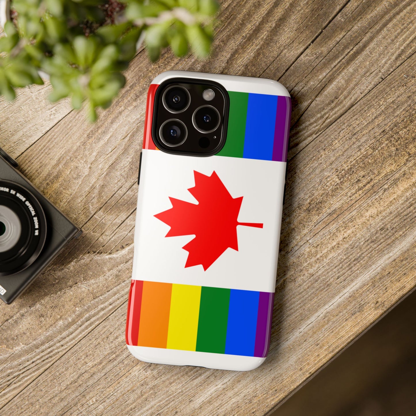 Pride Flag Phone Case -Tough Cases for LGBTQ+ Supporters Canada Theme Rainbow Design Colorful Accessories Birthday Gift