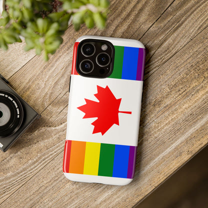 Pride Flag Phone Case -Tough Cases for LGBTQ+ Supporters Canada Theme Rainbow Design Colorful Accessories Birthday Gift
