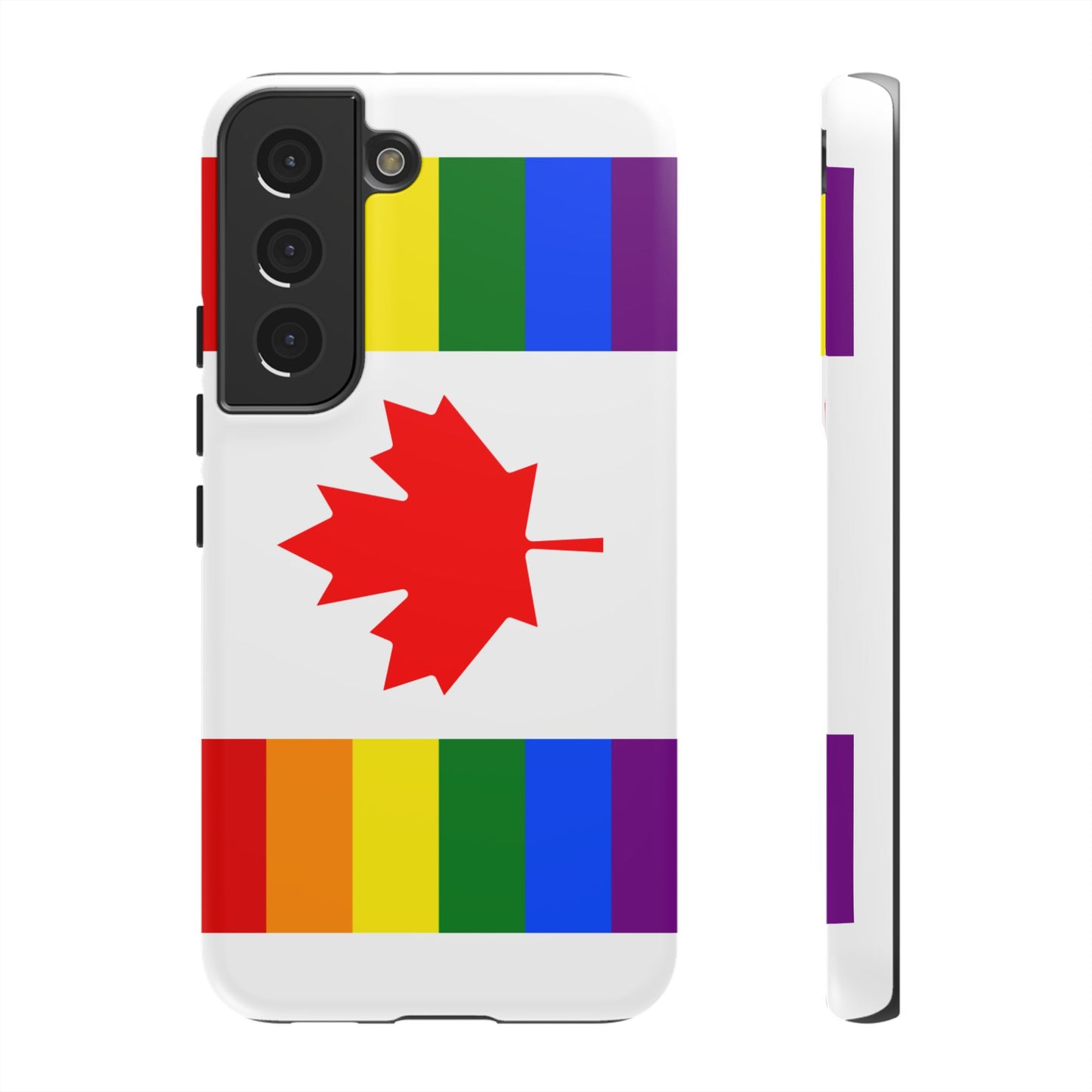 Pride Flag Phone Case -Tough Cases for LGBTQ+ Supporters Canada Theme Rainbow Design Colorful Accessories Birthday Gift