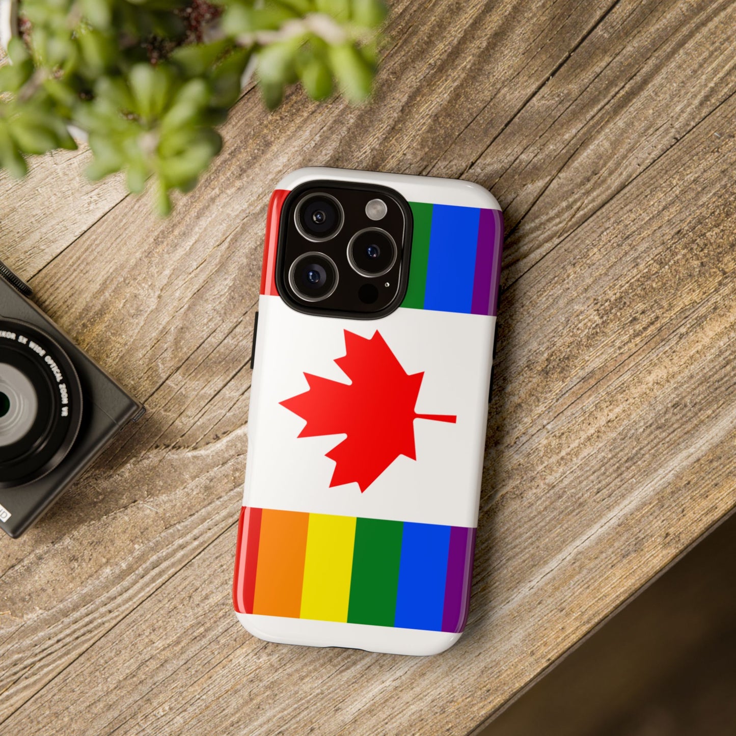 Pride Flag Phone Case -Tough Cases for LGBTQ+ Supporters Canada Theme Rainbow Design Colorful Accessories Birthday Gift