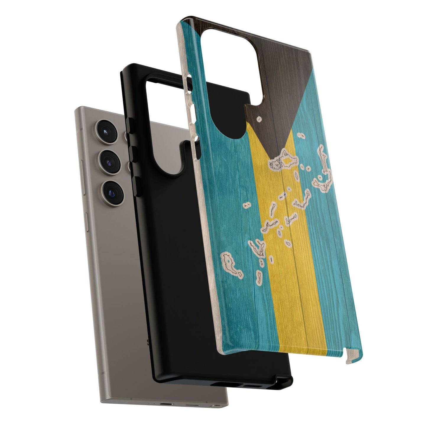Bahamas Flag Phone Map Case Protective Tough Cover Flag of Bahamas Samsung Bahamian Pride Hard Plastic Back Bahamas Flag Cover