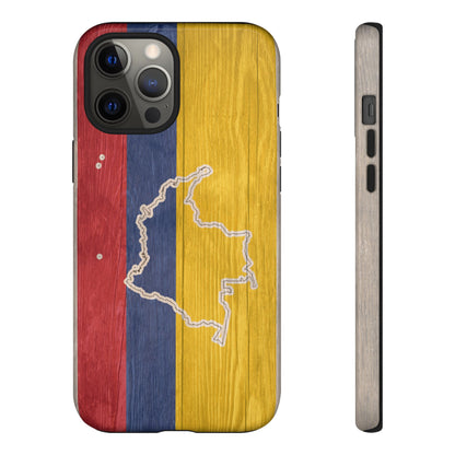 Colombian Flag Map Style iPhone Case Protective Tough Cover Flag of Colombia Samsung Colombian Pride Huawei Hard Plastic Back Colombia Phone