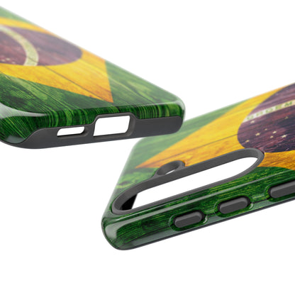Brazil Phone Case Protective Tough Cover Flag of Brazil Samsung Brazilian Pride Hard Plastic Back Brazil Flag Cover IPhone Souvenir Gift Protective Case