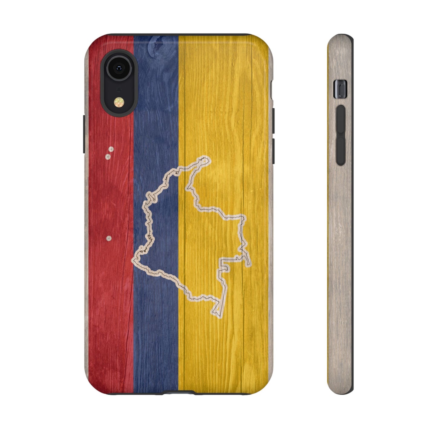 Colombian Flag Map Style iPhone Case Protective Tough Cover Flag of Colombia Samsung Colombian Pride Huawei Hard Plastic Back Colombia Phone