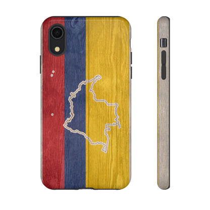 Colombian Flag Map Style iPhone Case Protective Tough Cover Flag of Colombia Samsung Colombian Pride Huawei Hard Plastic Back Colombia Phone