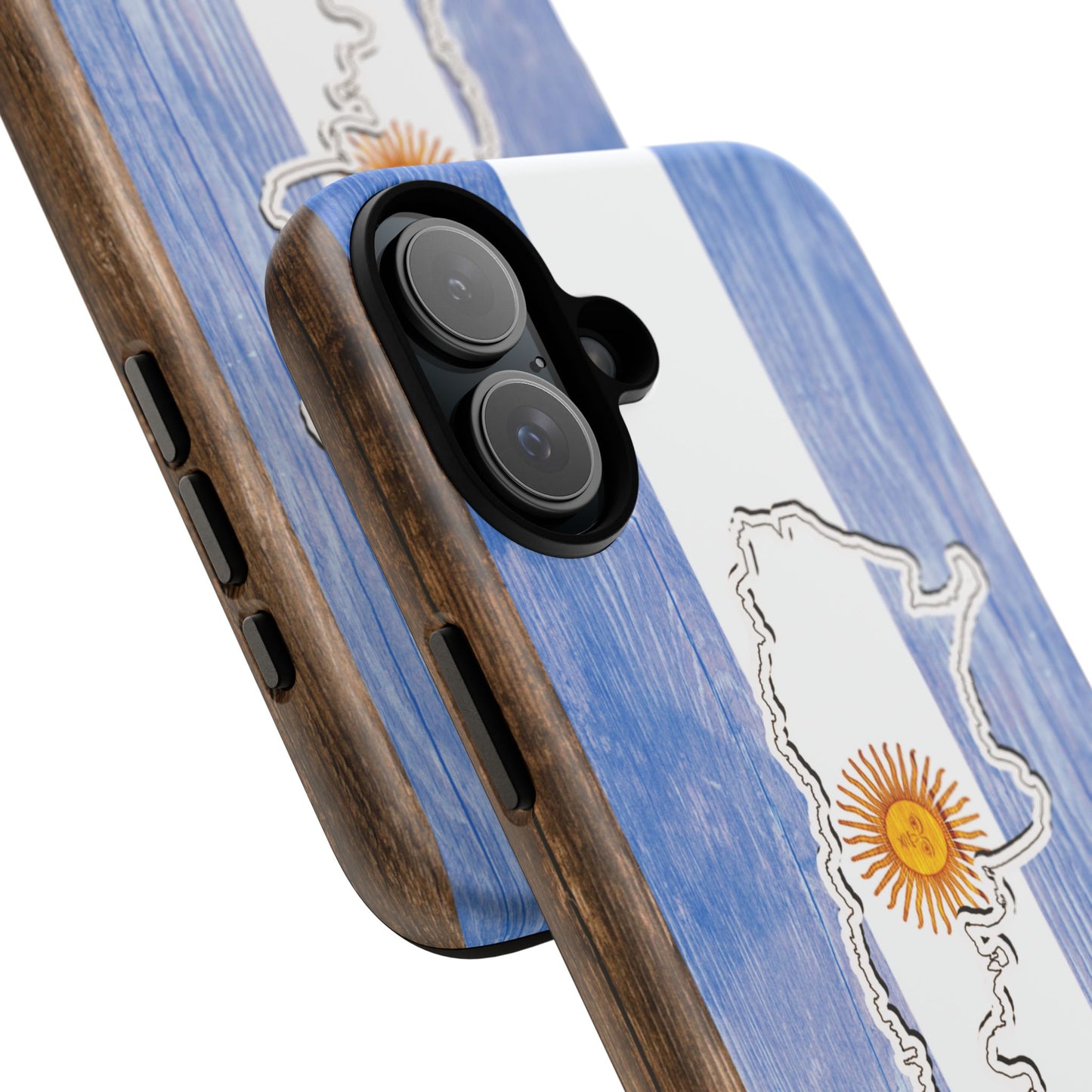 Argentina Flag Phone Case Samsung Tough Protective Cover Argentinean Pride Hard Plastic Map Argentinian Design Argentina Souvenir Wood Design Style