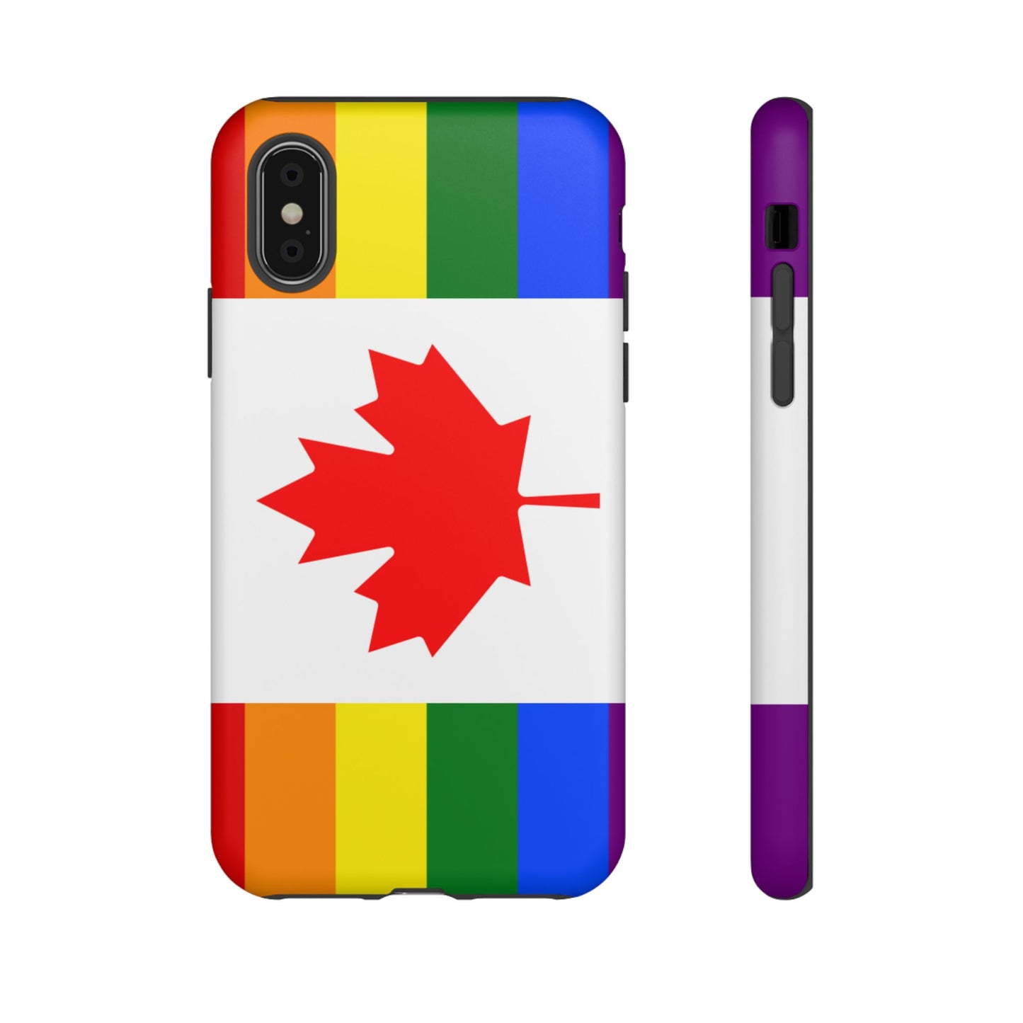 Pride Flag Phone Case -Tough Cases for LGBTQ+ Supporters Canada Theme Rainbow Design Colorful Accessories Birthday Gift