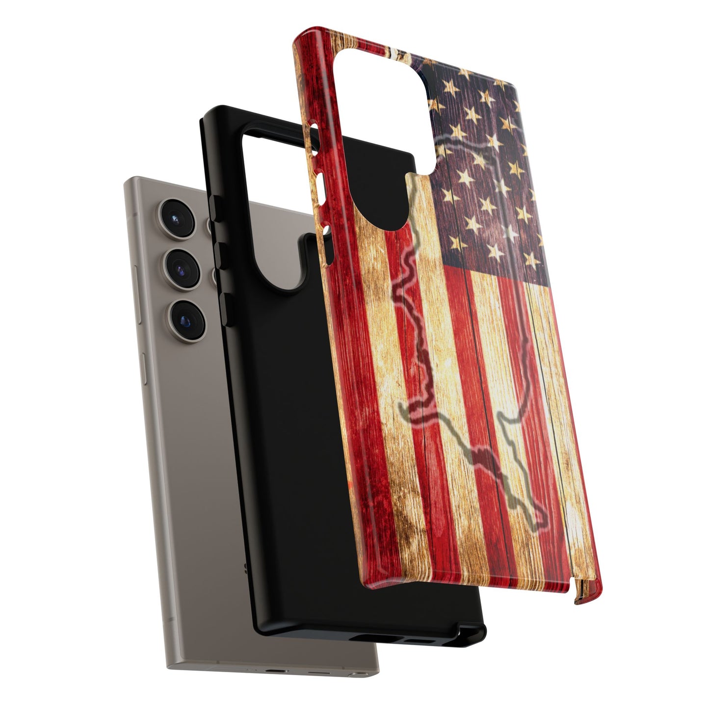 USA flag & map tough phone case for iPhone Samsung Google Patriotic impact-resistant cover with UV protection and shock absorption USA Flag