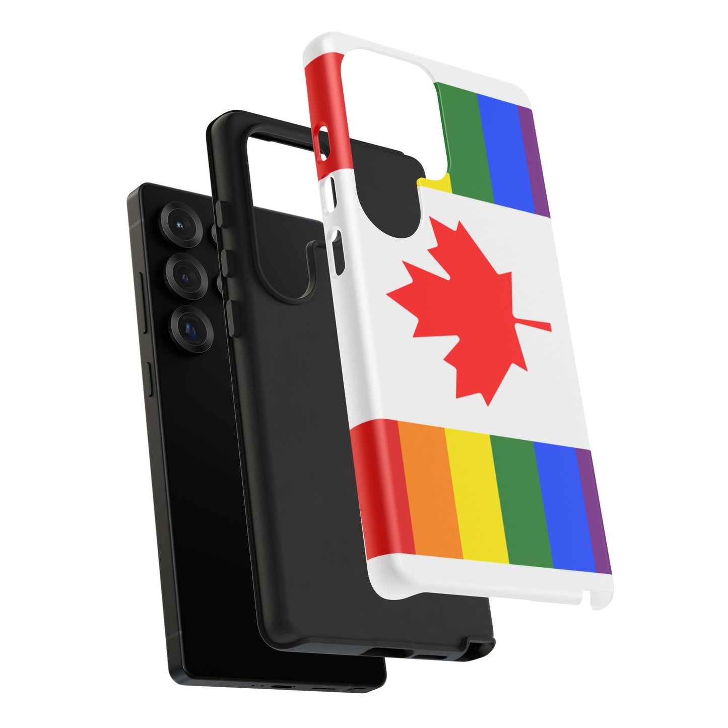 Pride Flag Phone Case -Tough Cases for LGBTQ+ Supporters Canada Theme Rainbow Design Colorful Accessories Birthday Gift