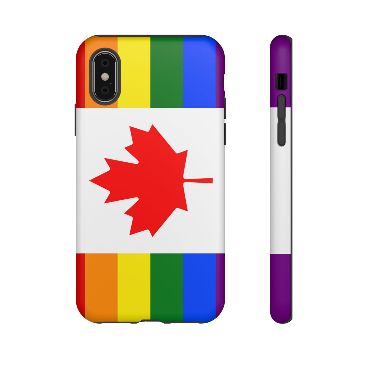 Pride Flag Phone Case -Tough Cases for LGBTQ+ Supporters Canada Theme Rainbow Design Colorful Accessories Birthday Gift