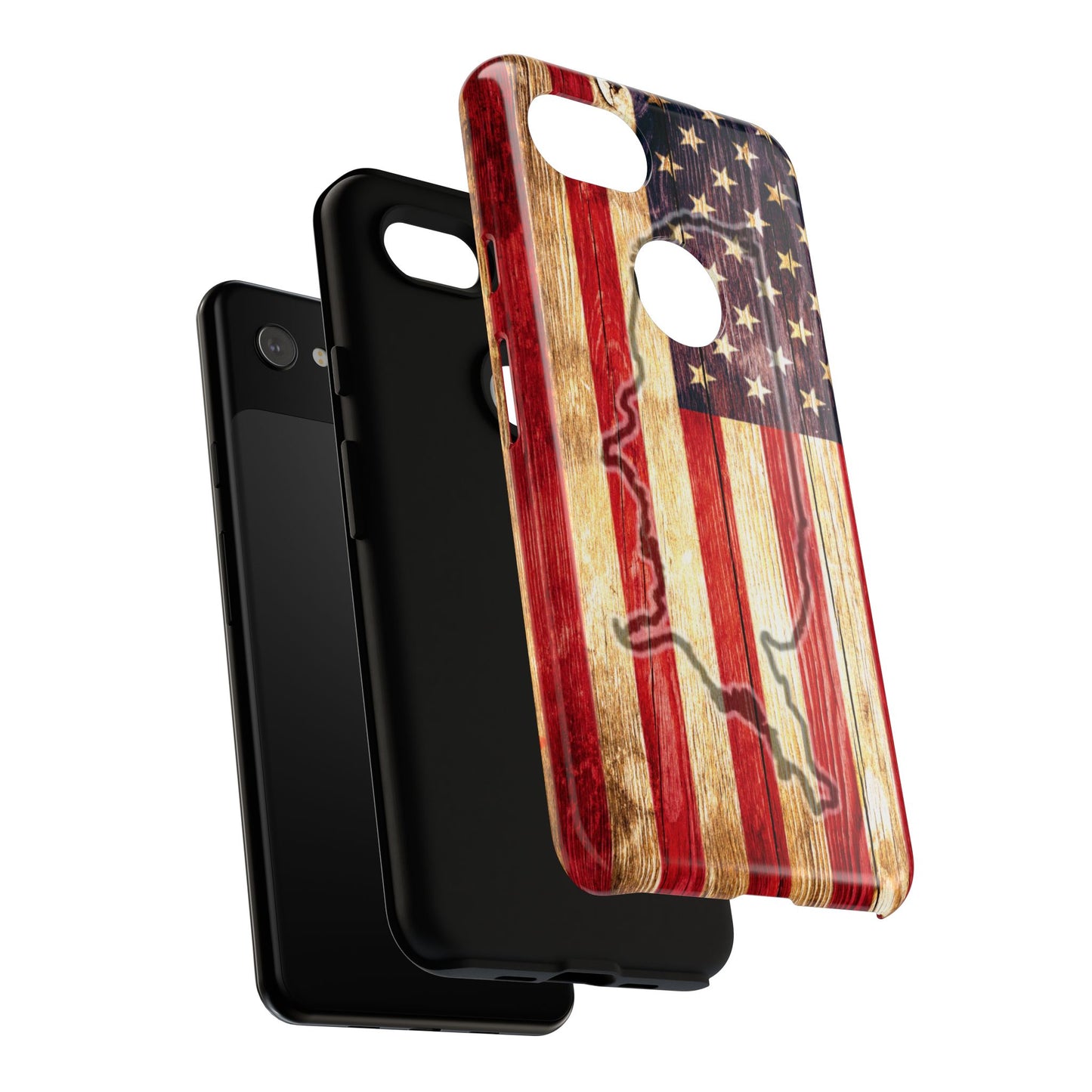 USA flag & map tough phone case for iPhone Samsung Google Patriotic impact-resistant cover with UV protection and shock absorption USA Flag