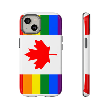 Pride Flag Phone Case -Tough Cases for LGBTQ+ Supporters Canada Theme Rainbow Design Colorful Accessories Birthday Gift